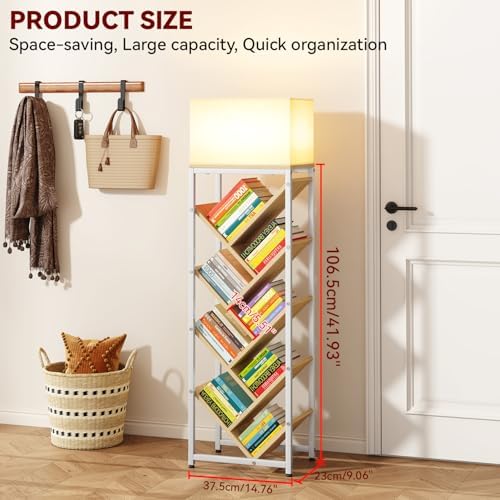 IBUYKE 9 Tier Tree Bookshelf with Top Shelf,Natural TBC002N