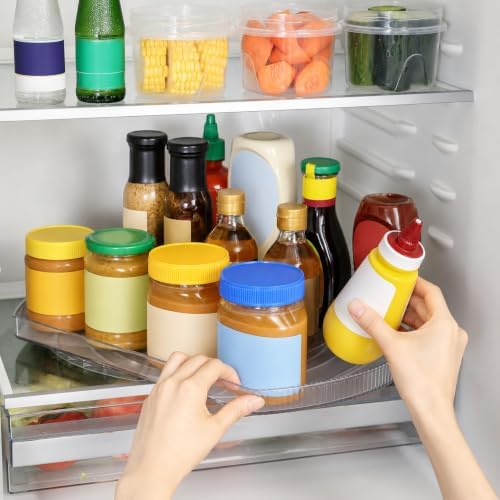 ROWNYEON Lazy Susan Turntable Organizer for Large Refrigerator, 360° Rotate Fridge Organizers and Storage, 16.54 Inches 
