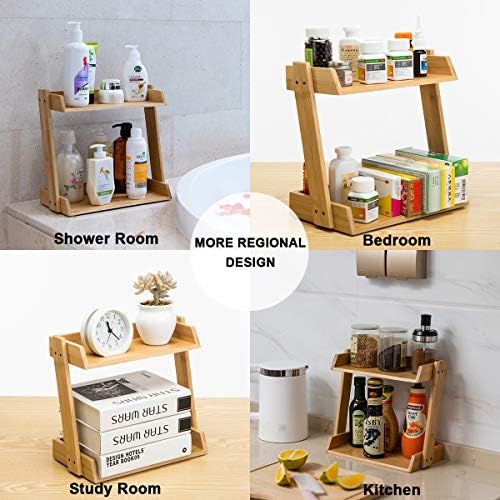 GOBAM Bamboo Makeup & Countertop Organizer, Small - 2 Layer Cosmetics, Lipsticks, Jewelry, Brushes, Hair Accessories & P