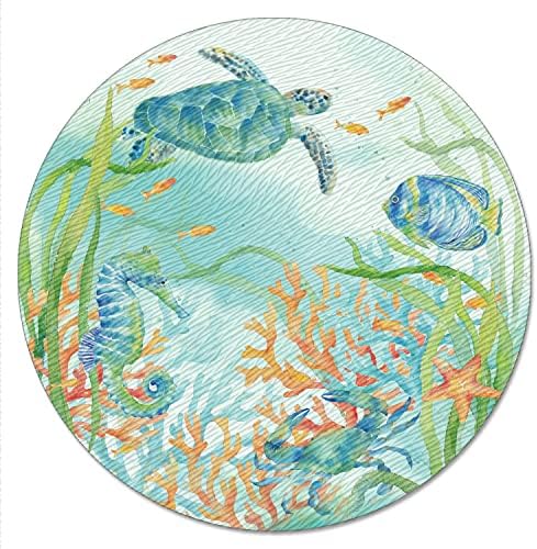 CounterArt Sea Life Serenade Tempered Glass Lazy Susan Turntable