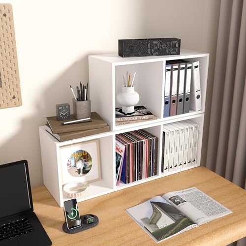 Wooden 3 Cube Storage Organizer, 3 Tier Storage Cubes Storage Display Cubby, Freestanding DIY Closet Shelving Unit for L