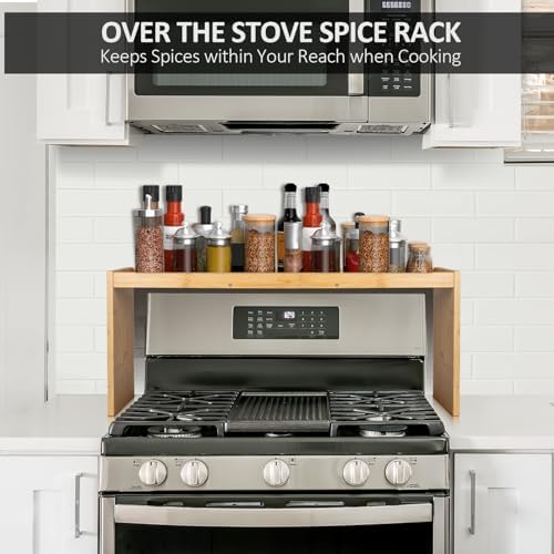 Over the Stove Spice Shelf for Kitchen,33" Over Stove Spice Rack Organizer