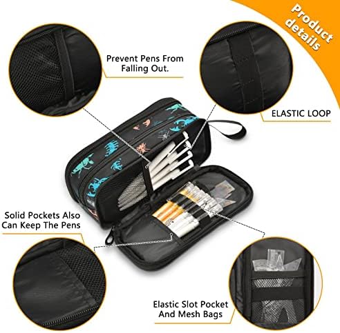 Fisyme Insect Bugs Print Pencil Case Large Capacity Pen Box Makeup Pouch Holder Organizer Stationery Bag for School Office College Traval Adults