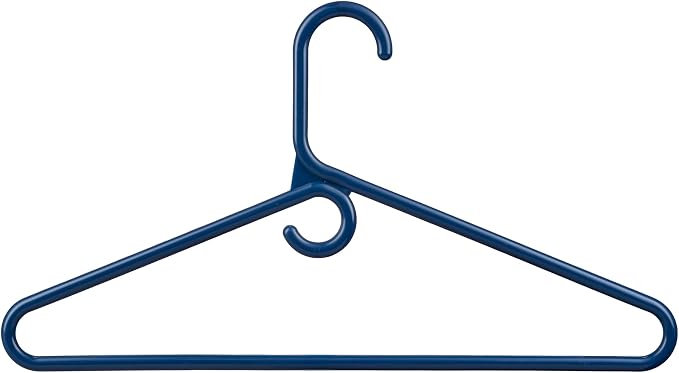 DEILSY™ Navy Heavy Duty Hangers with Hooks for Scarves & Belts – Thick and Strong Clothes Hangers for Shirts, Jackets, Pants, and Dresses – Space-Saving Plastic Hangers – Pack of 10