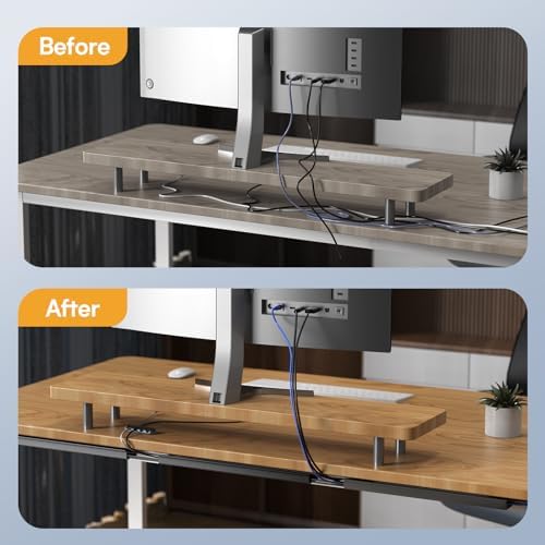 Delamu 4 Pack Cord Organizers for Desks, 62.8in Cable Organizer Cable Management Under Desk, Self Adhesive Wire Manageme