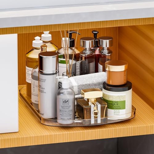 Yieach Clear Refrigerator Lazy Susan Turntable,15.7''x11.8'',Rectangular Fridge Turntable Organizer,Large Rotating Fridg