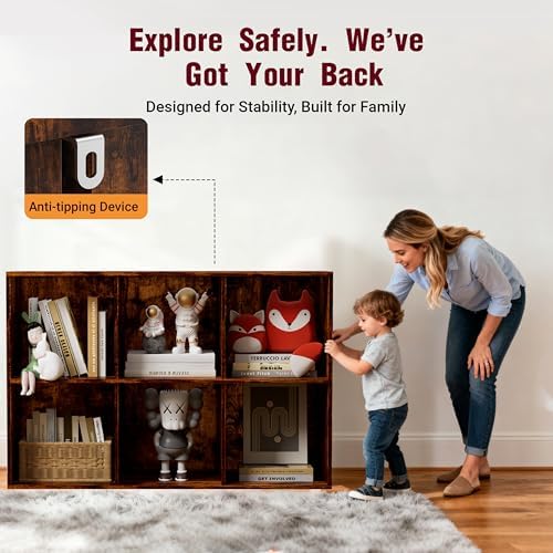 Book Shelf, Wooden Cube Storage Organizer with 11" Open Cubes, Stackable Bookcase for Room Divider Storage, 2 Tier Books