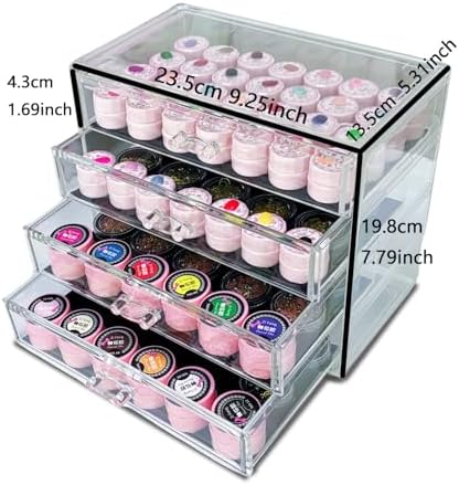 4 Tier Nail Art Decoration Storage Box，Acrylic Make Up