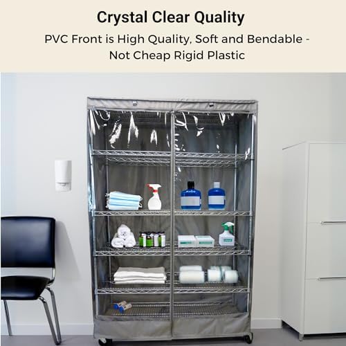 Formosa Covers Clear Front Wire Shelf Cover 60x24x72" Grey No Shelf