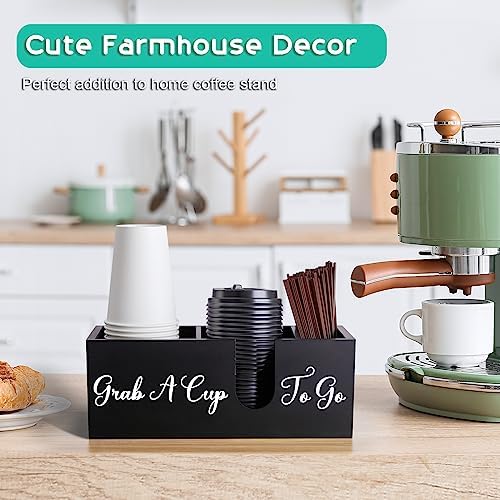 ALELION Coffee Cup Holder for Countertop - Wood Coffee Bar Accessories and Organizer - Coffe Station Organizer for Cup L