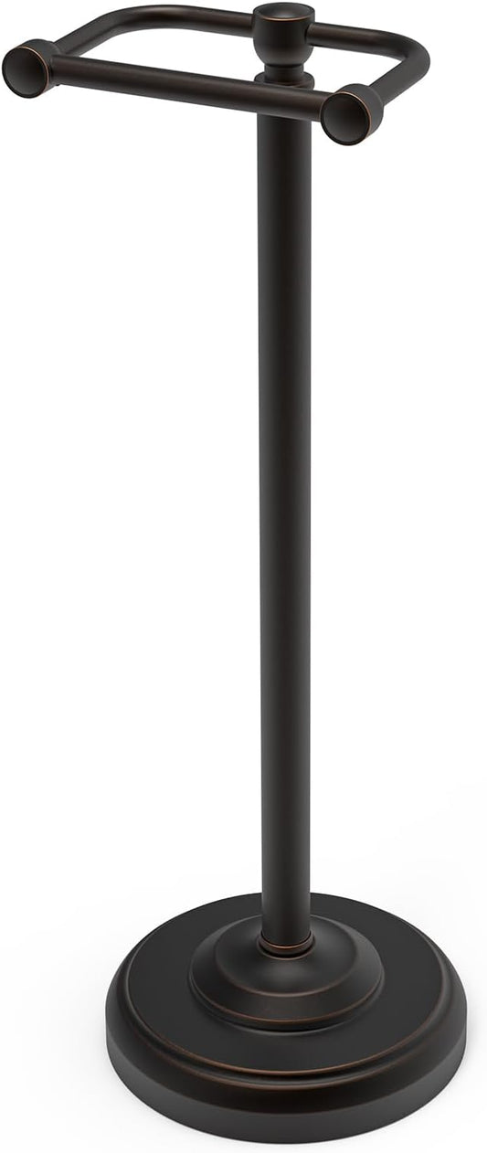 Toilet Paper Holder Stand, Freestanding Toilet Paper Holder,Farmhouse Post Pivoting Toilet Paper Stand with Stable Weighted Base,Stainless Steel Tissue Roll Holder Stand for Bathroom,Oil Rubbed Bronze