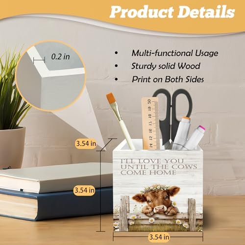Highland Cow Pen Holder Organizer for Desk Accessories