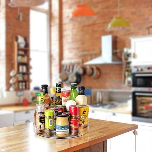 Amolliar Lazy Susan Organizer, 11" 4 Pack, Turntable Organizer for Cabinet