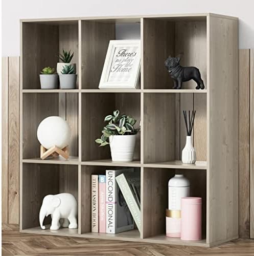 Fencer Wire 11-Inch Cube Storage Organizer Shelf w/Back, with Exterior Edge, Room Storage Shelves Divider, Bookcase, 9-C