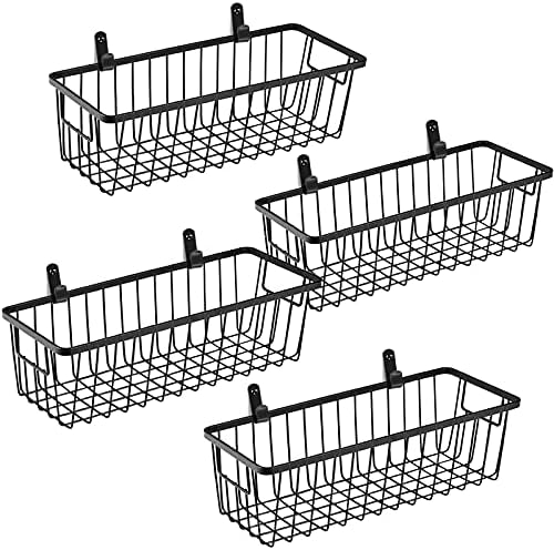 SheeChung Wall Hanging Baskets, Small Wire Basket for Organizer, 4 Pack