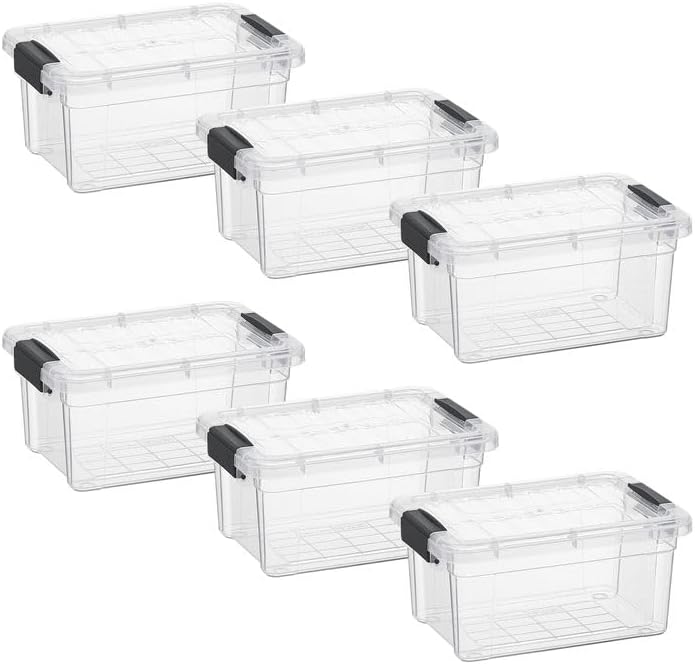 Superio 3.4 Quart Clear Plastic Storage Boxes with Lids, Stackable Organizer Containers, BPA-Free Storage Bins for Home,