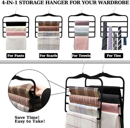 Closet Organizers and Storage, 2 Pack Pants-Hanger-Space-Saving