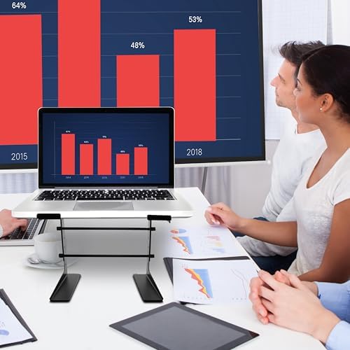 Pyle Portable Adjustable Laptop Stand - 6.3 to 10.9 Inch Anti-Slip Standing Table Monitor or Computer Desk Workstation R
