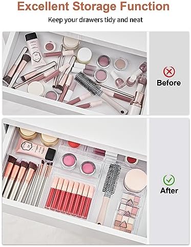SMARTAKE 20-Piece Drawer Organizer with Non-Slip Silicone Pads, 7-Size