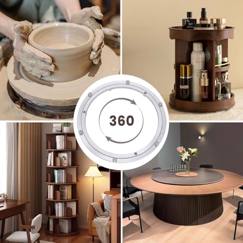 Lazy Susan Silent Non-Slip Turntable Aluminium Turntable Bearing 14 inch for Round Dining Table TV Rotating Table
