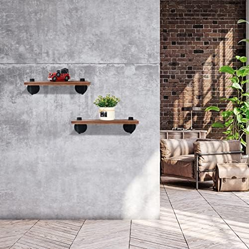 HouseAid Industrial Pipe Floating Shelves, Rustic Farmhouse Pipe Shelf for Living Room, Bedroom, Bathroom and Kitchen, W