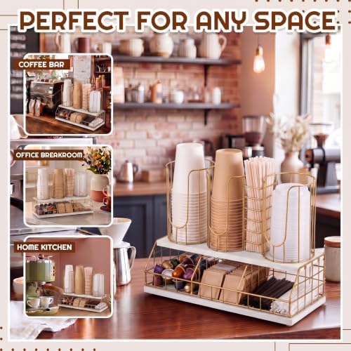 Geelin 18oz Adjustable Coffee Cup Dispenser with Wooden Base