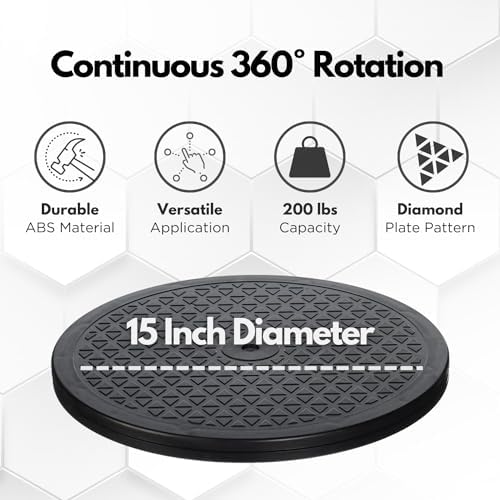 LapWorks 12-inch Heavy-Duty Swivel Base, Lazy Susan Turntable and Computer Monitor Stand, Durable ABS Material, 360 Degr