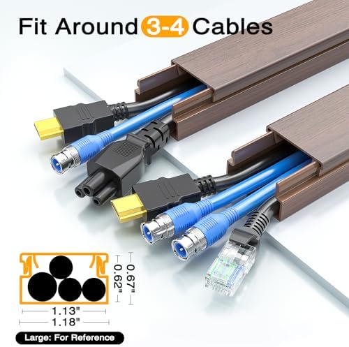 Delamu 157in Cord Hider Wall, TV Cable Hider Cord Covers for Wires on Wall, Large Cable Cover Raceway to Hide 2-4 Cords,