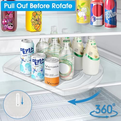 Lazy Susan Turntable for Refrigerator, Square Turntable Organizer for Fridge Cabinet, Pantry, Countertop (15.3" x 11.1" 
