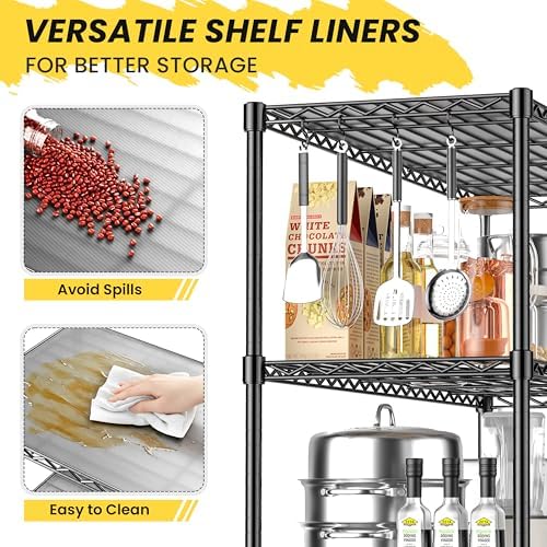 3-Shelf Adjustable Storage Shelves 35.1" W x 14" D x 36" H Metal Shelving Unit 450LBS Heavy Duty Wire Rack Small Organiz