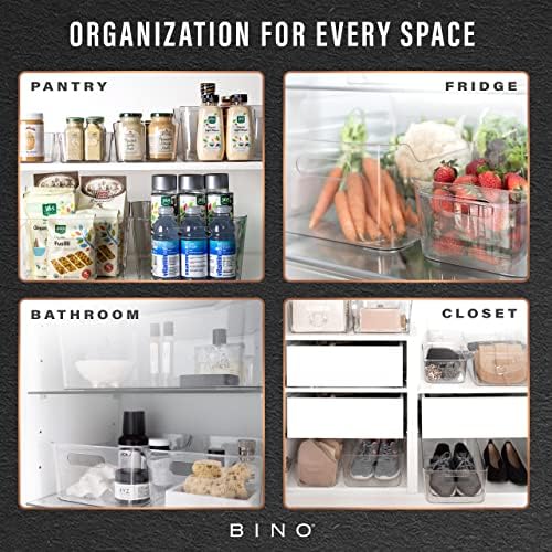 BINO Plastic Storage Basket, X-Large | Multi-Use Storage Basket | Rectangular Cabinet Organizer | Baskets for Organizing