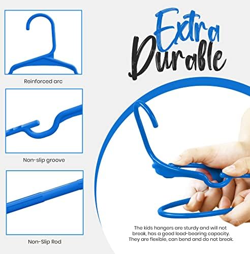 Utopia Home Kids Hangers 60 Pack – 11.5 Inch Baby Closet Hangers Blue