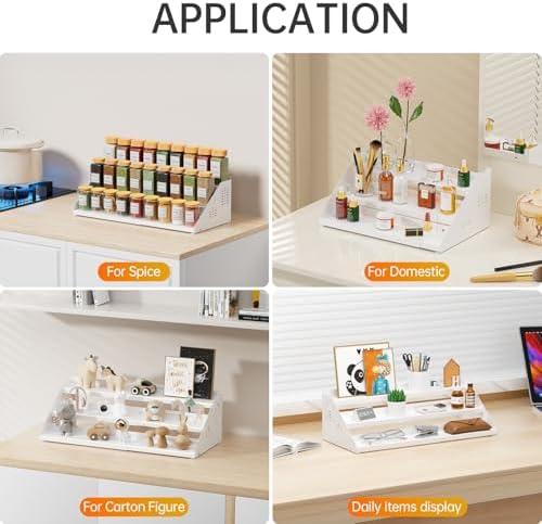RCHYFEED 3 Tier Expandable Spice Rack Organizer, Height Adjustable,Metal