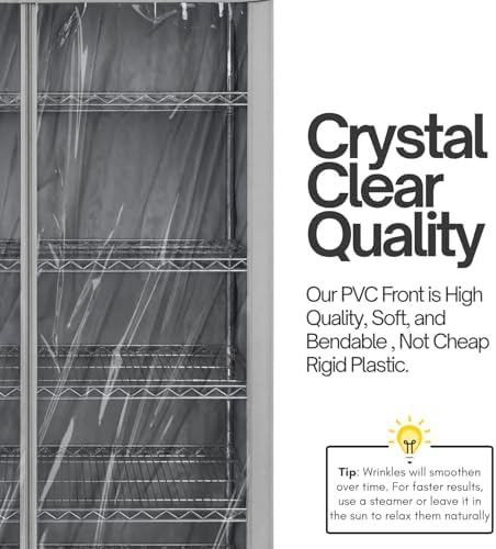Formosa Covers Clear Front Wire Rack Shelf Cover 48"Wx18"Dx72"H Grey Fabric