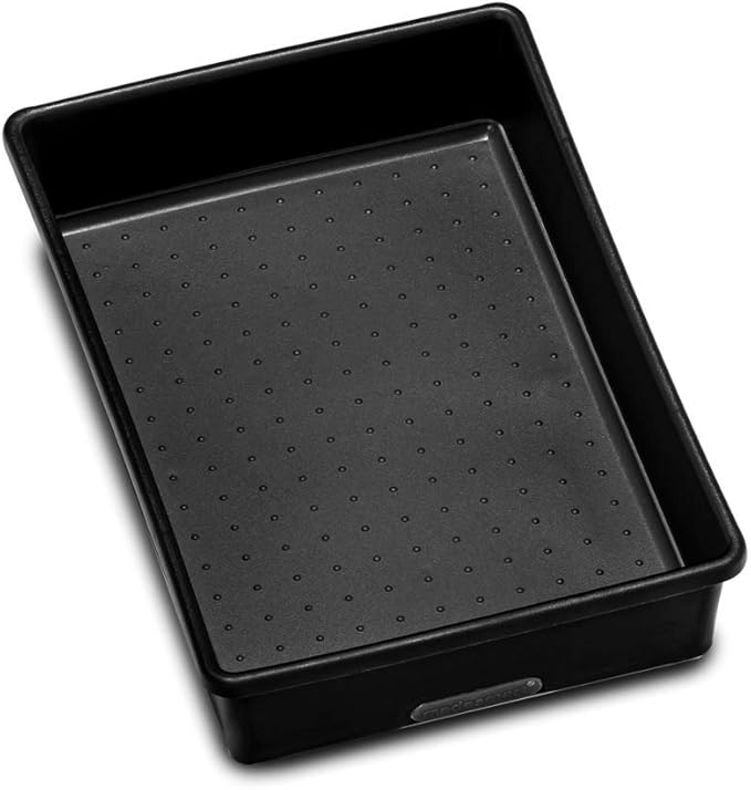 madesmart Medium Storage Bin, Multipurpose Organizer for Kitchen, Bathroom & Office, Organizer for Cutlery, Peeling Tools, Spatulas, Non Slip Base, Durable Easy Clean Plastic, Carbon