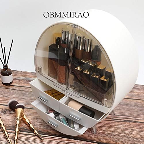 Elegant Dustproof Makeup Storage Organizer Box, Waterproof Medium Cosmetics Organizer Storage with Drawers Skincare Cosm