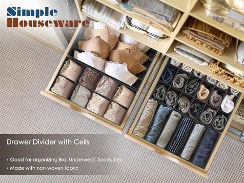Simple Houseware 4-Pack Drawer Organizer Set for Underwear/Socks/Bra