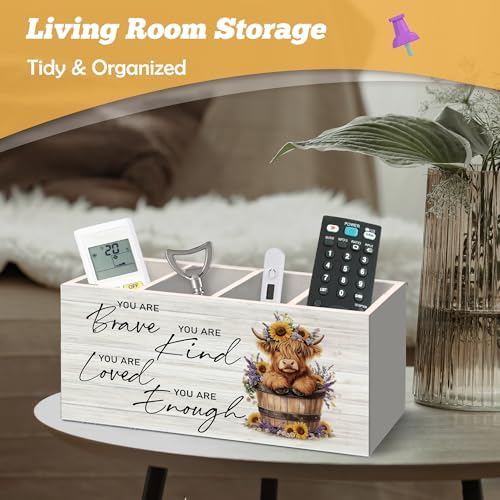 Inspirational Highland Cow Pen Holder Organizer for Desk Accessories