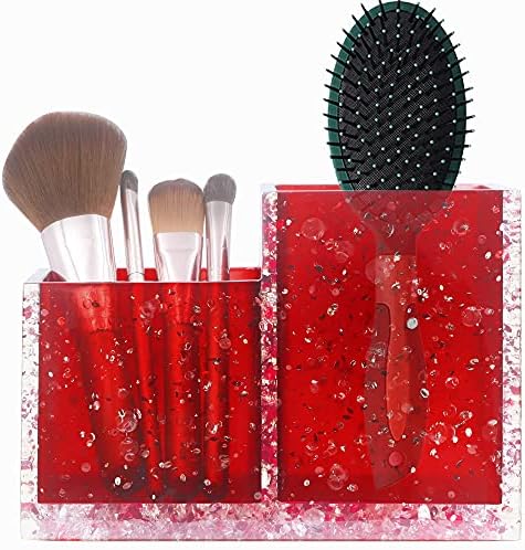 LUANT Vanity Countertop Accessory Oranizer, Holder for Makeup Brush and Teethbrush, Cotton Swabs Balls and Cosmetic Pads