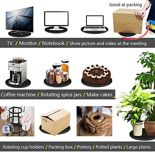 16 Inch Lazy Susan Turntable - Heavy Duty Rotating Swivel Steel Ball Bearings - Flat Base Stand for TV/Computer/Monitor/