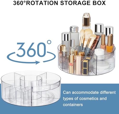 360° Rotating Makeup Organizer, 10" Clear Turntable Lazy Susan Organizer for Vanity, Bathroom Counter, Cabinet, Spinning