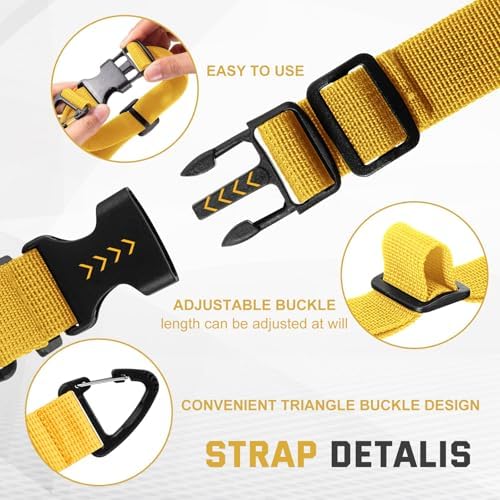 12 Pack Adjustable Extension Cord Holder Straps,Yellow