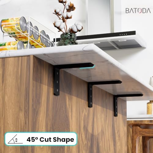 BATODA 8” Countertop Support Steel Brackets (2 PCS), Heavy Duty L Bracket
