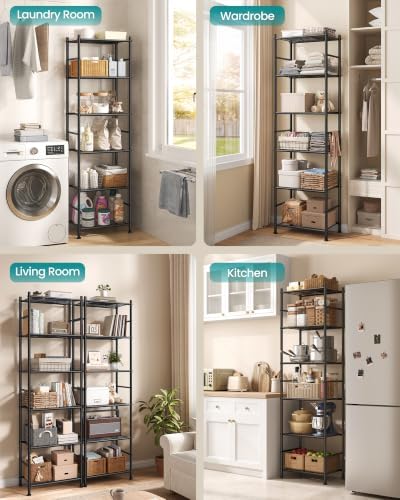 SONGMICS 6-Tier Wire Shelving Unit, Steel Storage Rack, Easy Assembly