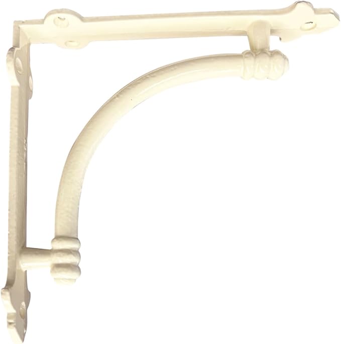 NACH Decorative Shelf Brackets, 4 Pack of 7.25 x 1.6 x 7.25 inch White Cast Iron Shelf Brackets - Decorative Brackets White - Industrial Style Brackets - Slim Version - AD-90-064WTM
