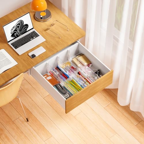 Yieach 5 Pack 6 Inch Tall Acrylic Drawer Divider for Clothes-Expandable from 12.3-18''-Adjustable Dresser Deep Drawer Di