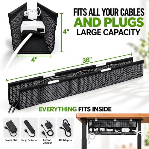 Perfect POSTURE Mesh Cable Management Tray Under Desk Cord Organizer - 38"