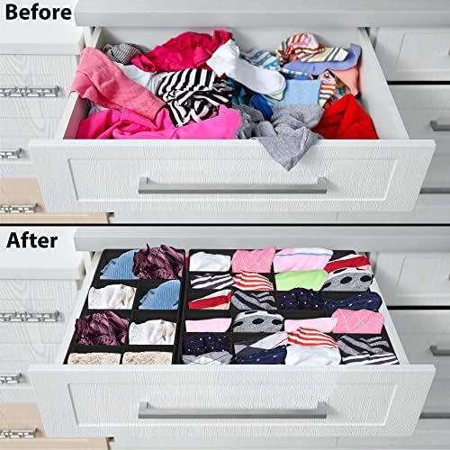 Simple Houseware 4-Pack Drawer Organizer Set for Underwear/Socks/Bra, Black