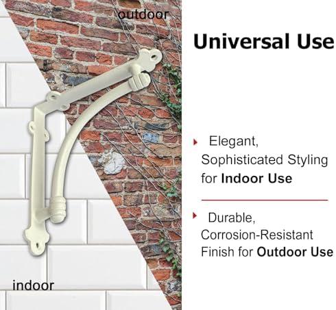 NACH Decorative Shelf Brackets, 2 Pack of 7 x 1.5 x 7 inch White Cast Iron Shelf Brackets - Decorative Brackets White - 