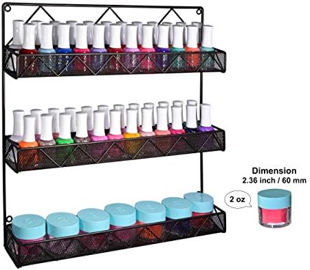 AMT 4 Tier Nail Rack, Pack Metal Wall Mount Organizer, Essential Oils Organizer, Pantry Cabinet Door Shelf Storage. Hang